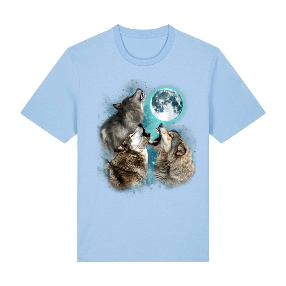 3 Wolf Moon Howling Wolf Head Funny Wolves For Men Women T-Shirt