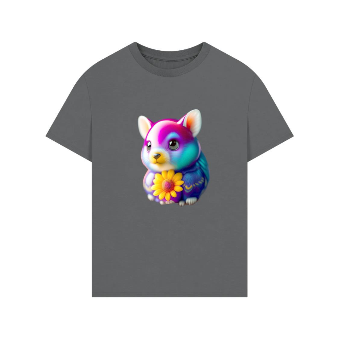 3D Cute Baby Animals with a yellow flower T-Shirt