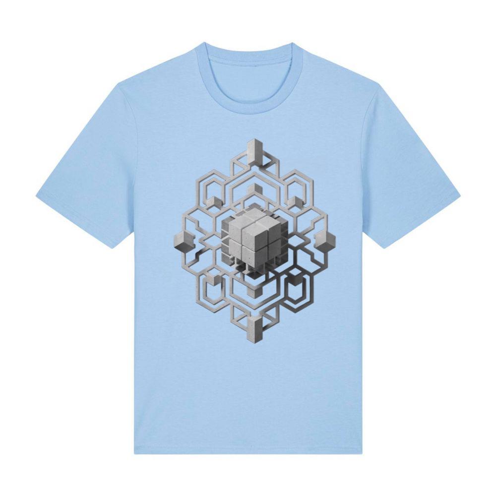 3D Geometric Pattern Cube Isometric Art Optical Illusion T-Shirt (1)