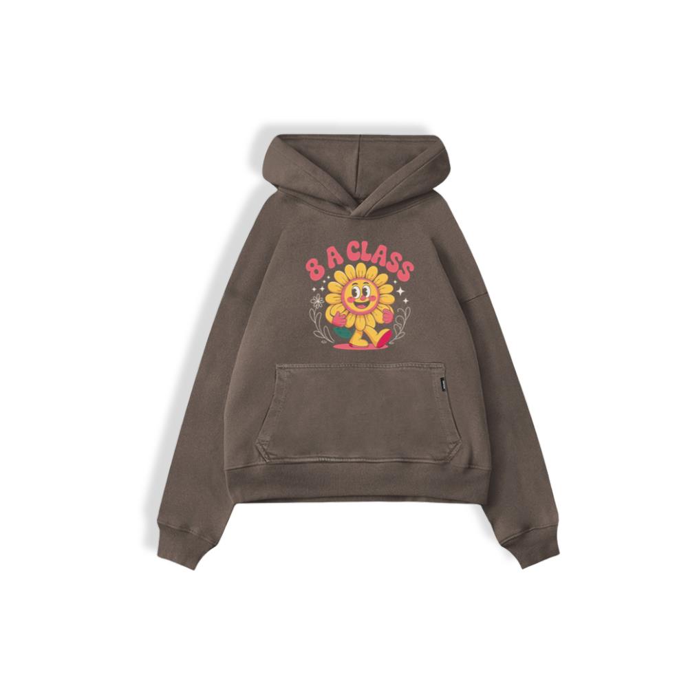 8A Class Happy Flower Groovy Artwork for Fun School Day Vibes Hoodie - Image 3
