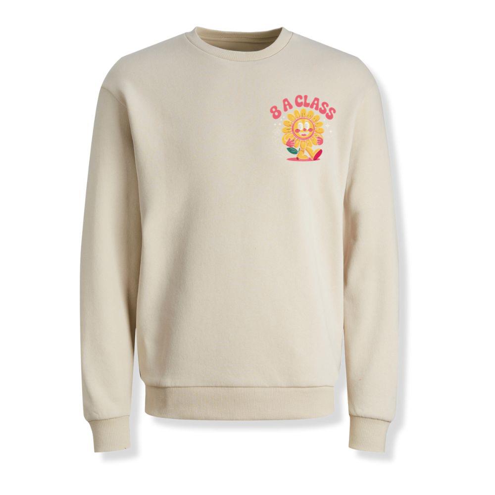 8A Class Happy Flower Groovy Artwork for Fun School Day Vibes Sweatshirts - Image 3