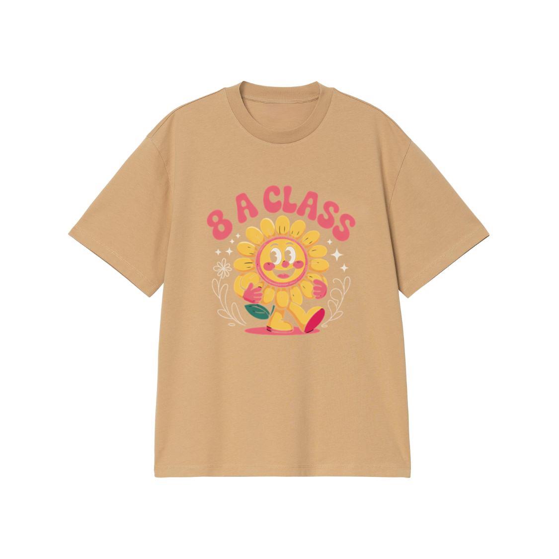 8A Class Happy Flower Groovy Artwork for Fun School Day Vibes T-Shirt - Image 3