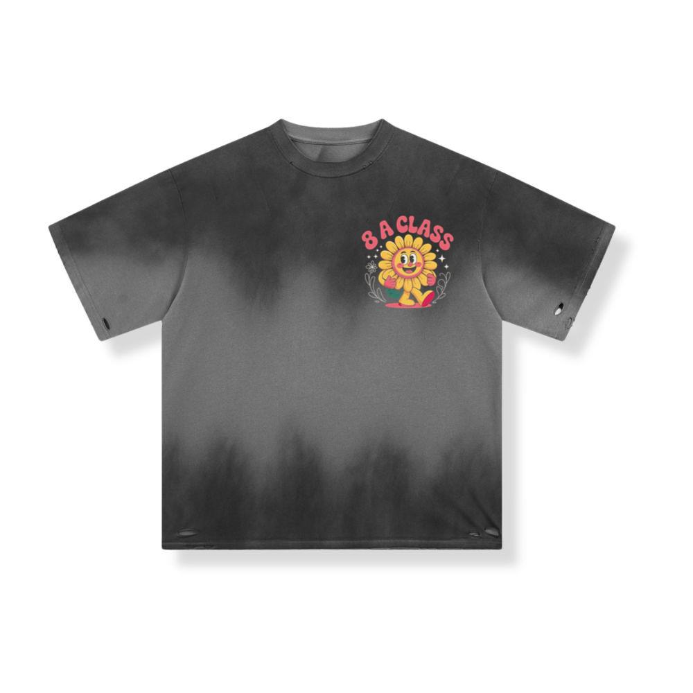 8A Class Happy Flower Groovy Artwork for Fun School Day Vibes T-Shirt - Image 3