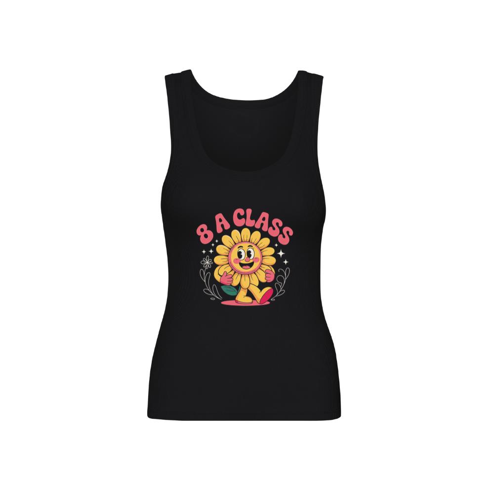 8A Class Happy Flower Groovy Artwork for Fun School Day Vibes TankTop 