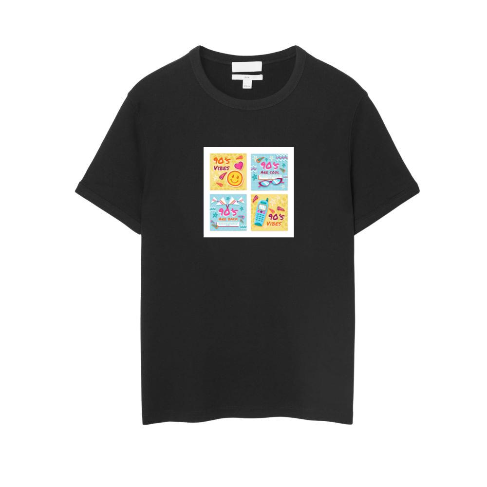 90s Design Set with Smiley Face and Flip Phone T-Shirts