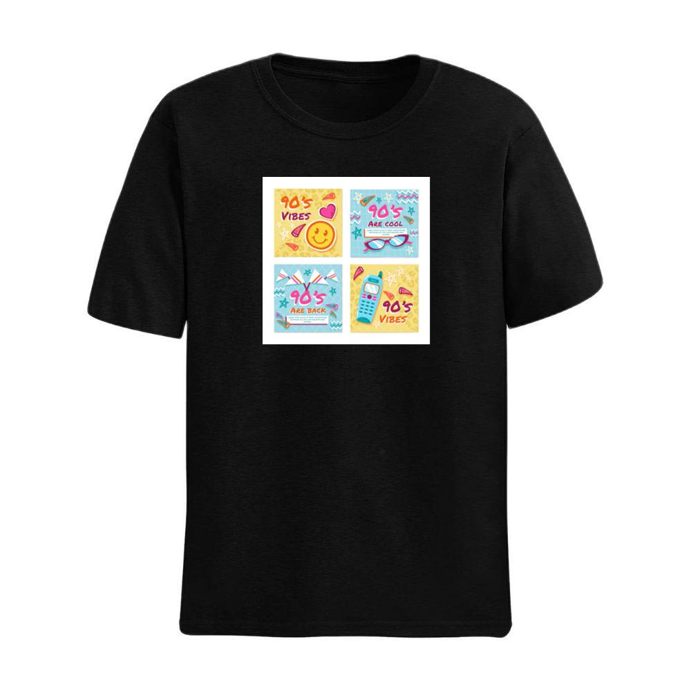 90s Design Set with Smiley Face and Flip Phone T-Shirts