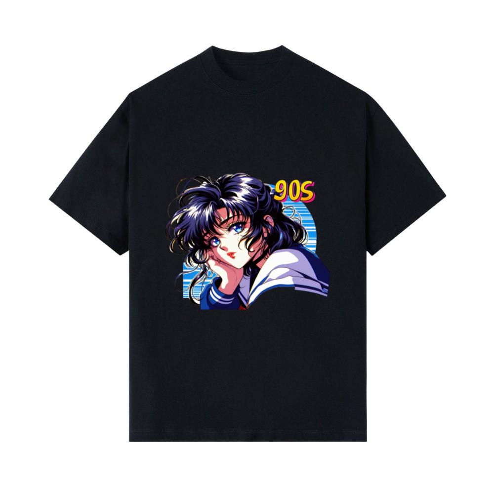 90s Vintage Anime Girl Art T- Shirts