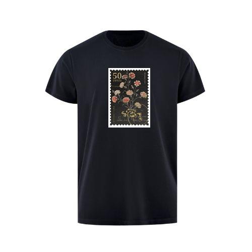 A 50 Cent Stamp with Detailed Floral Illustration T-Shirts