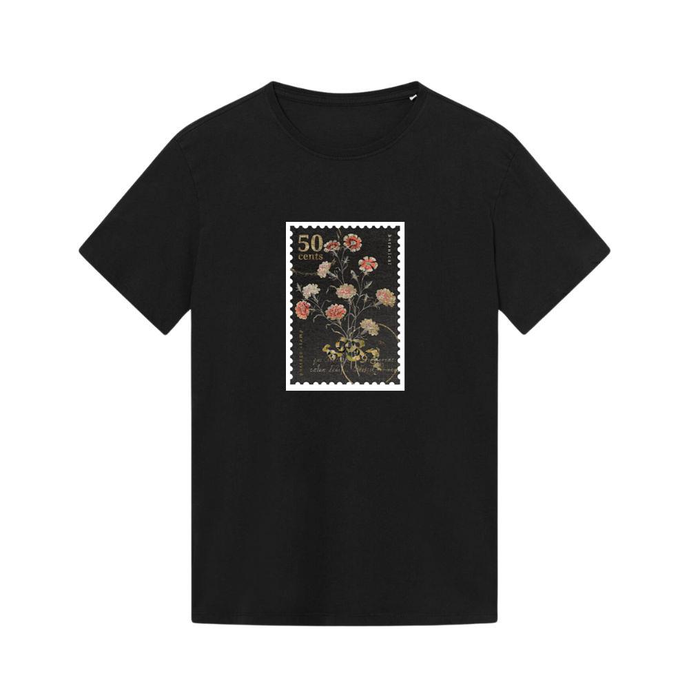 A 50 Cent Stamp with Detailed Floral Illustration T-Shirts