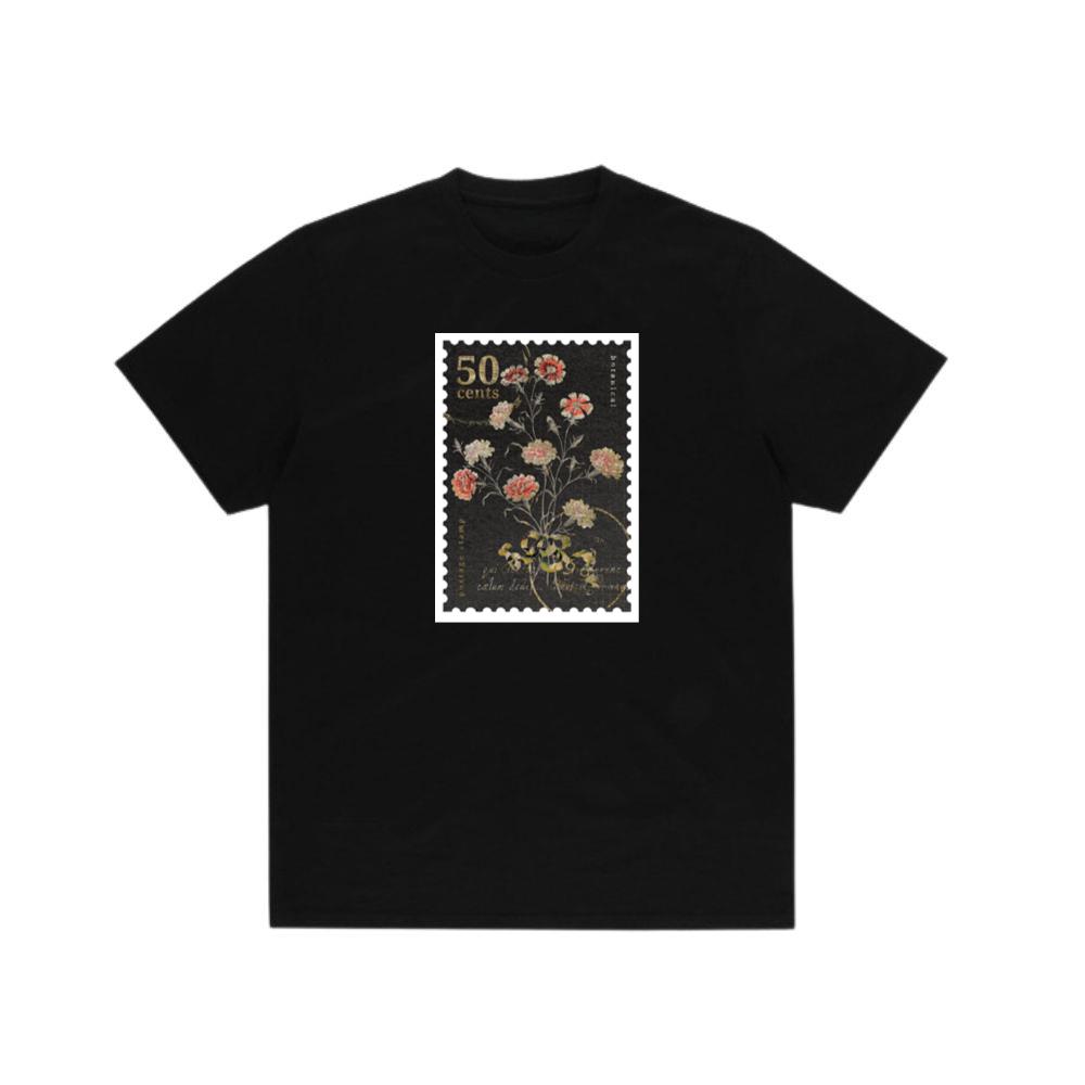 A 50 Cent Stamp with Detailed Floral Illustration TShirts Hushheroes