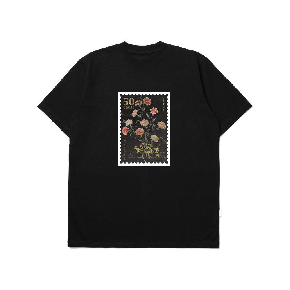 A 50 Cent Stamp with Detailed Floral Illustration TShirts Amosos
