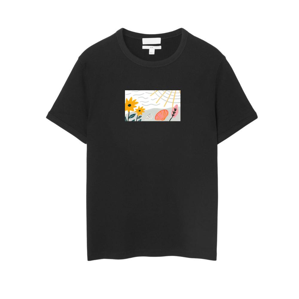 A Bloom of Yellow Flowers and Coastal Shells T-Shirts
