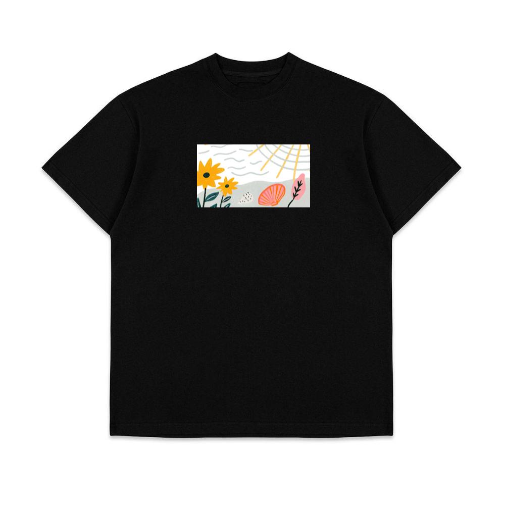 A Bloom of Yellow Flowers and Coastal Shells T-Shirts