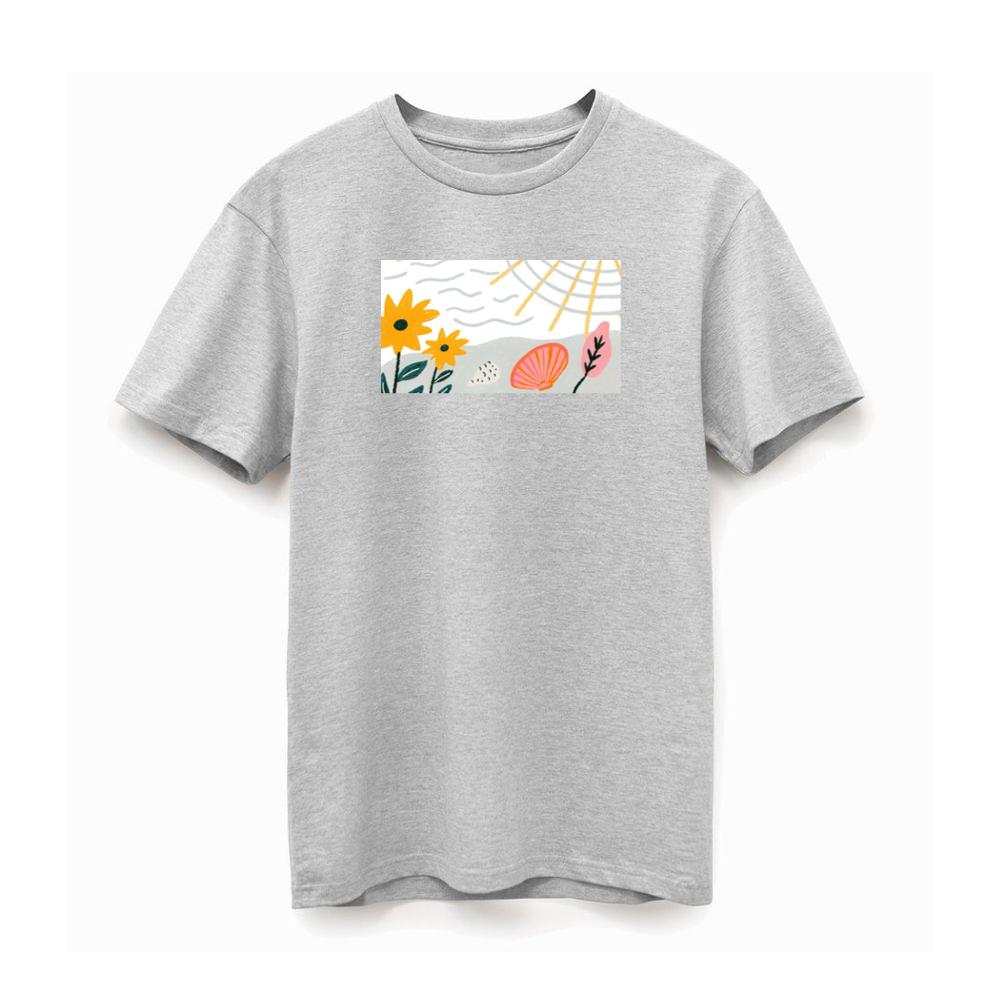 A Bloom of Yellow Flowers and Coastal Shells TShirts Britishtransit