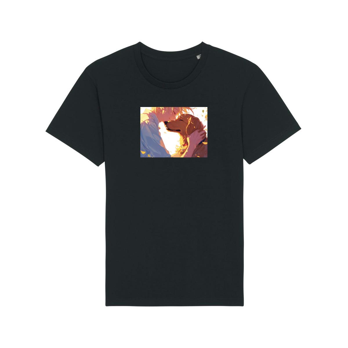 A Boy and His Dog in a Tender Embrace T-Shirts
