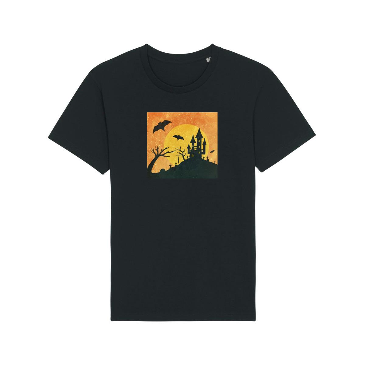 A Castle of Shadows in a Moonlit Midnight T-Shirts