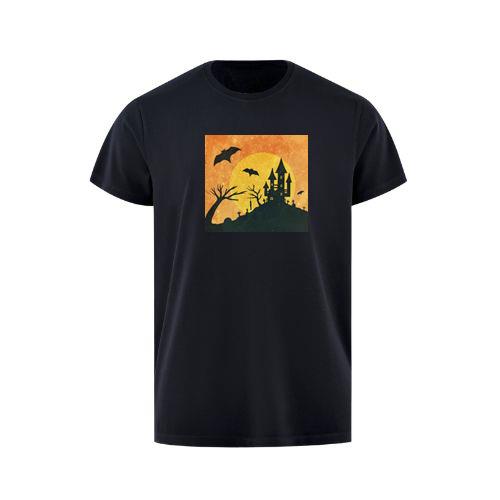 A Castle of Shadows in a Moonlit Midnight T-Shirts