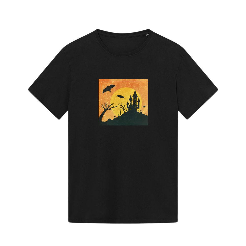 A Castle of Shadows in a Moonlit Midnight T-Shirts