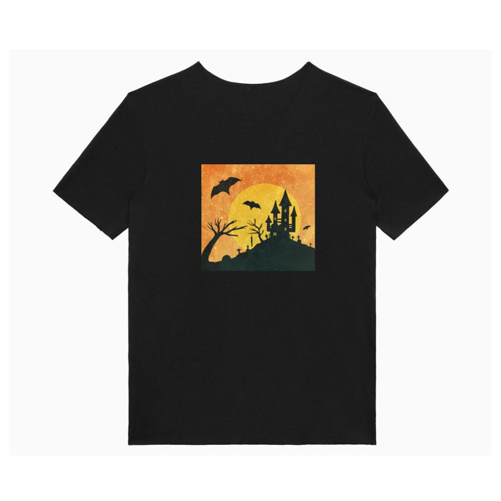 A Castle of Shadows in a Moonlit Midnight T-Shirts
