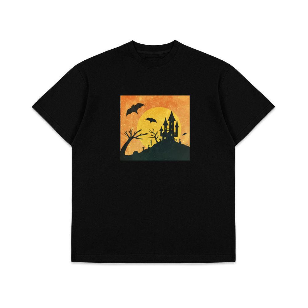 A Castle of Shadows in a Moonlit Midnight T-Shirts