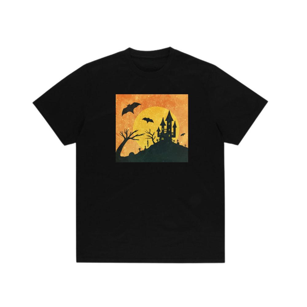 A Castle of Shadows in a Moonlit Midnight TShirts Hushheroes