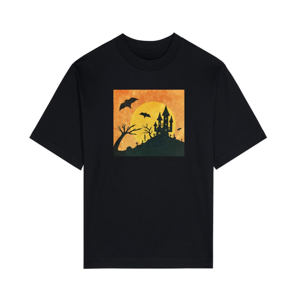 A Castle of Shadows in a Moonlit Midnight T-Shirts