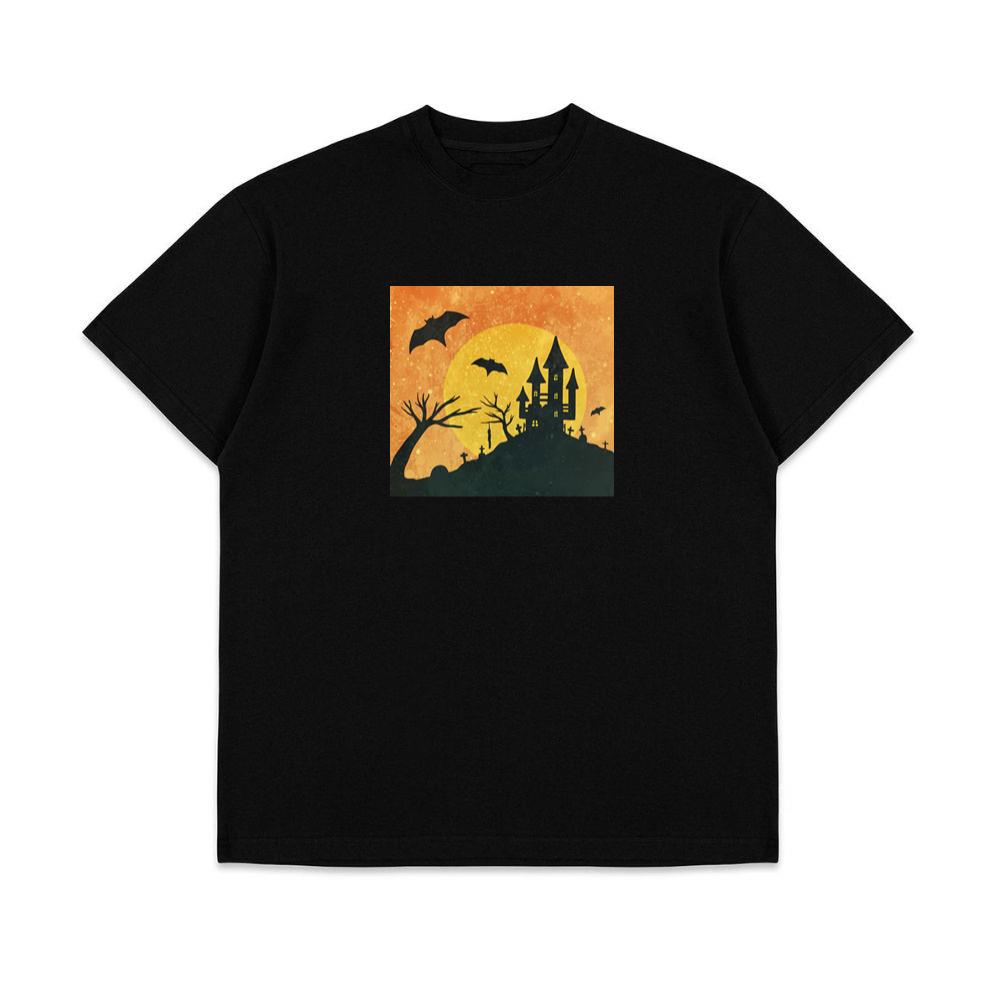 A Castle of Shadows in a Moonlit Midnight T-Shirts
