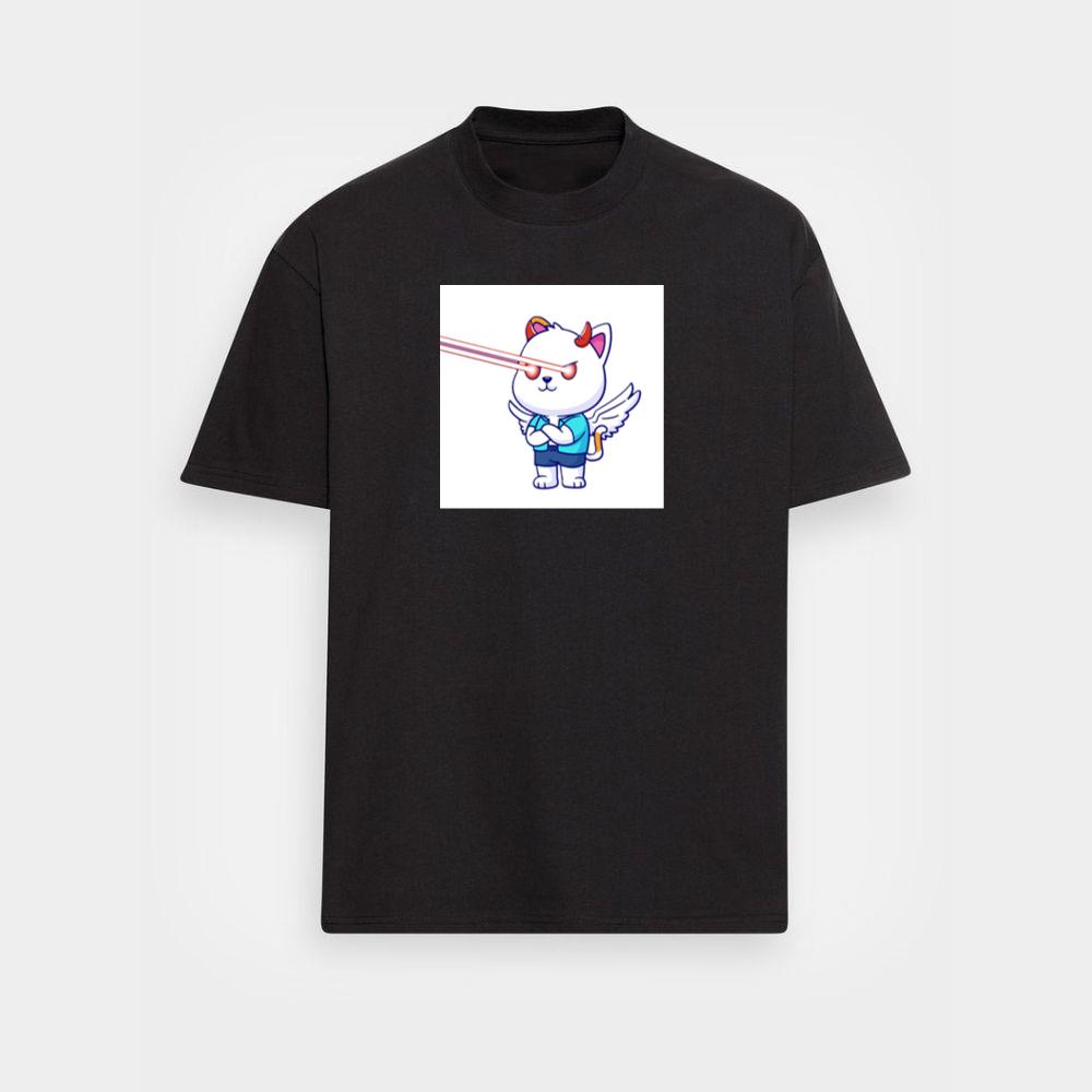 A Cat's Angelic Demeanor with Devilish Destruction T-Shirts