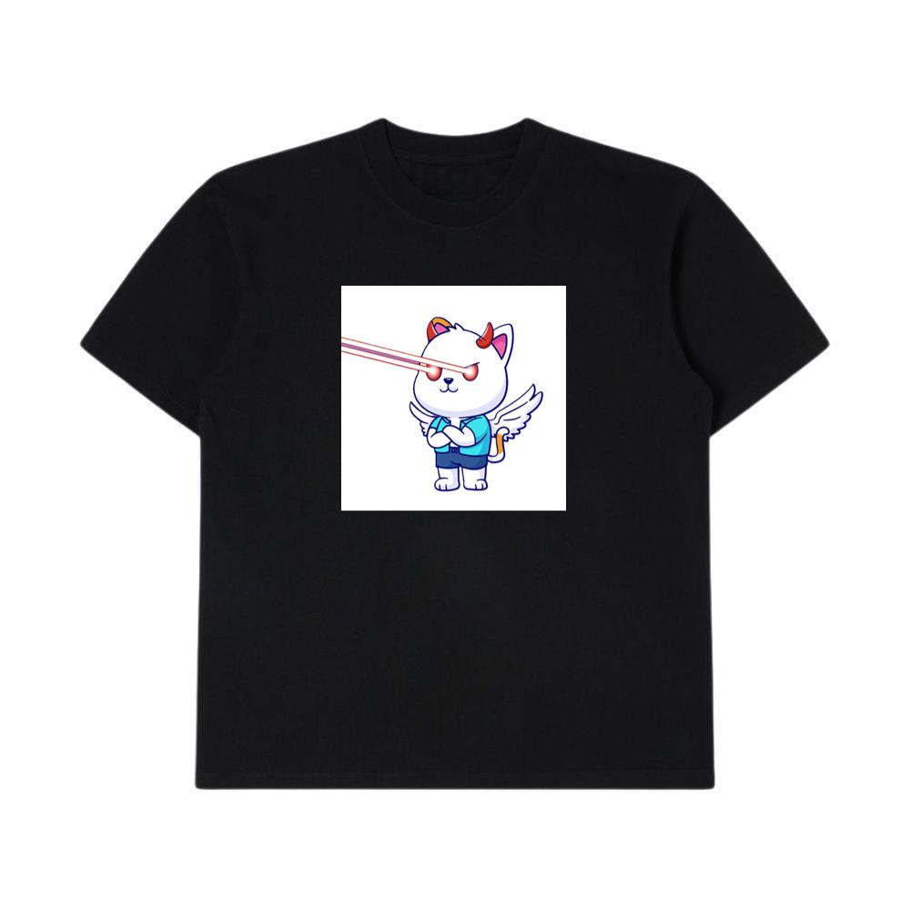 A Cat's Angelic Demeanor with Devilish Destruction T-Shirts