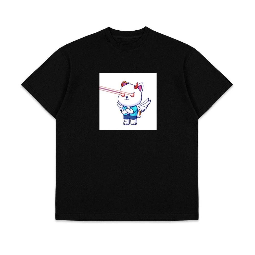 A Cat's Angelic Demeanor with Devilish Destruction T-Shirts