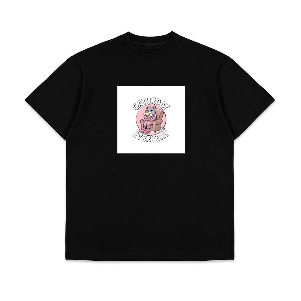 A Cat's Cozy Coffee Break in a World of Relaxation T-Shirts