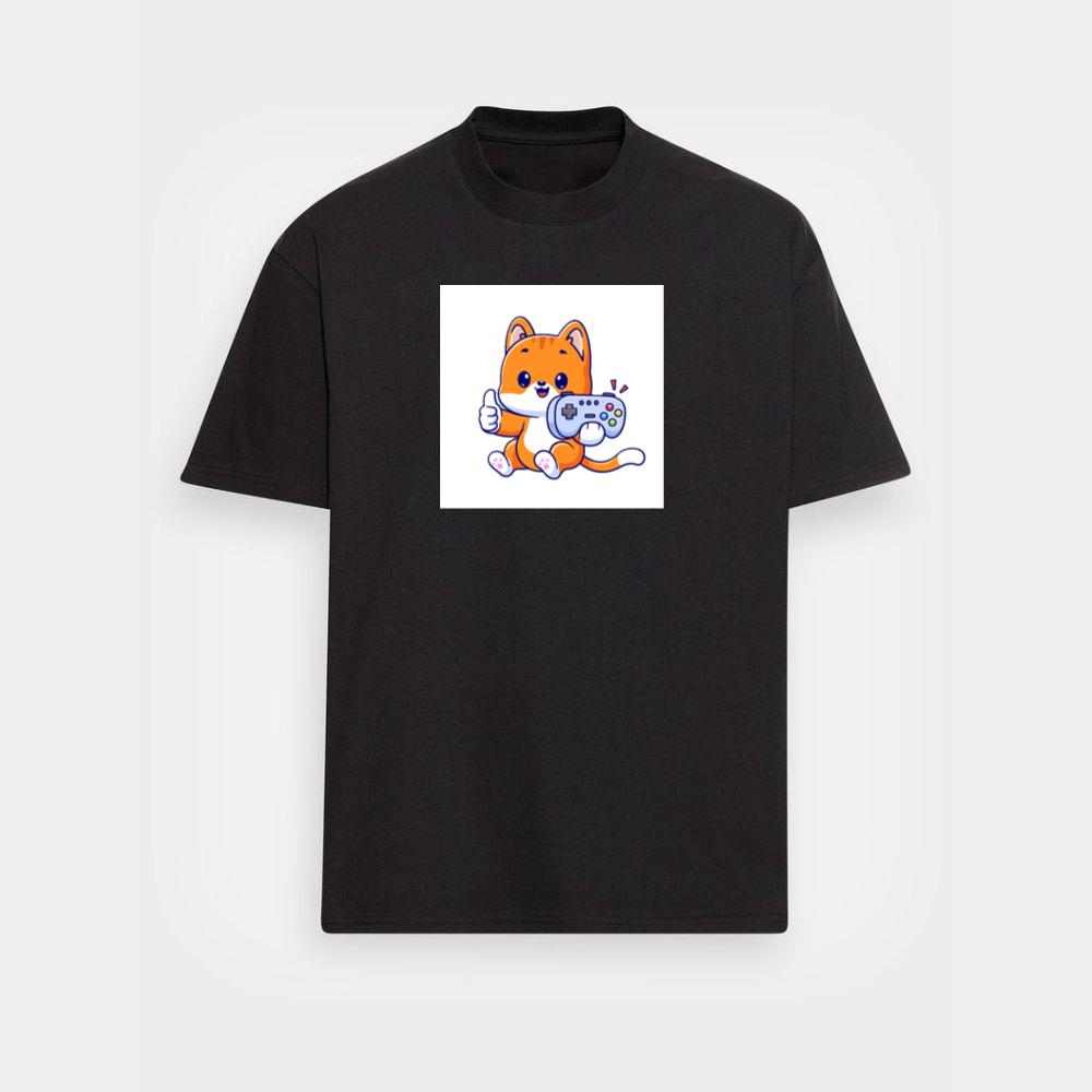 A Cat's Gaming Triumph with a Thumbs Up T-Shirts