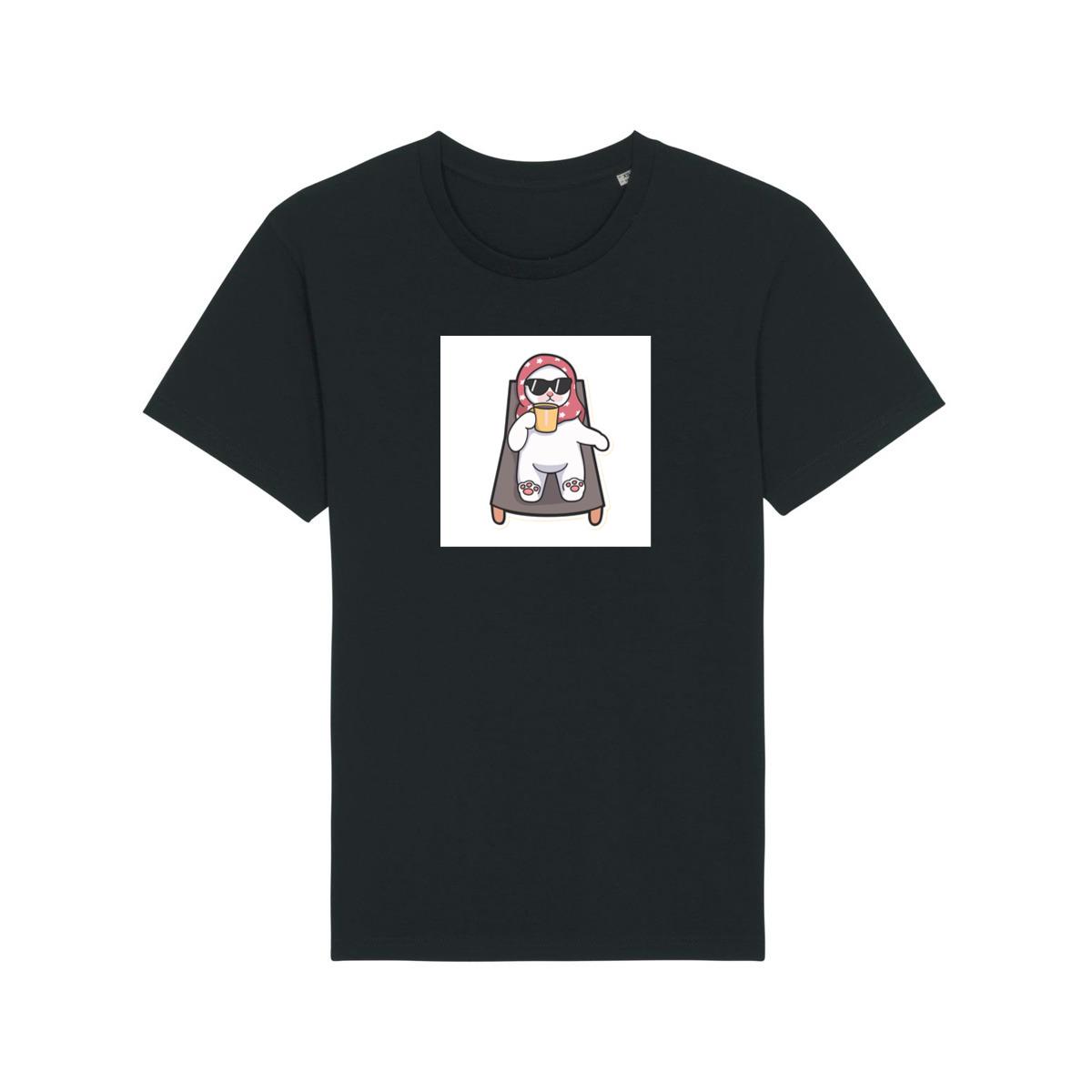A Cat's Leisurely Lounge with a Mug of Mirth T-Shirts
