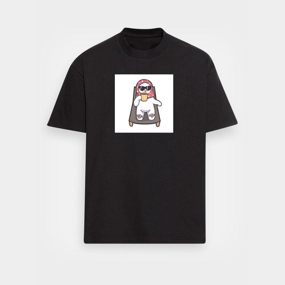 A Cat's Leisurely Lounge with a Mug of Mirth T-Shirts
