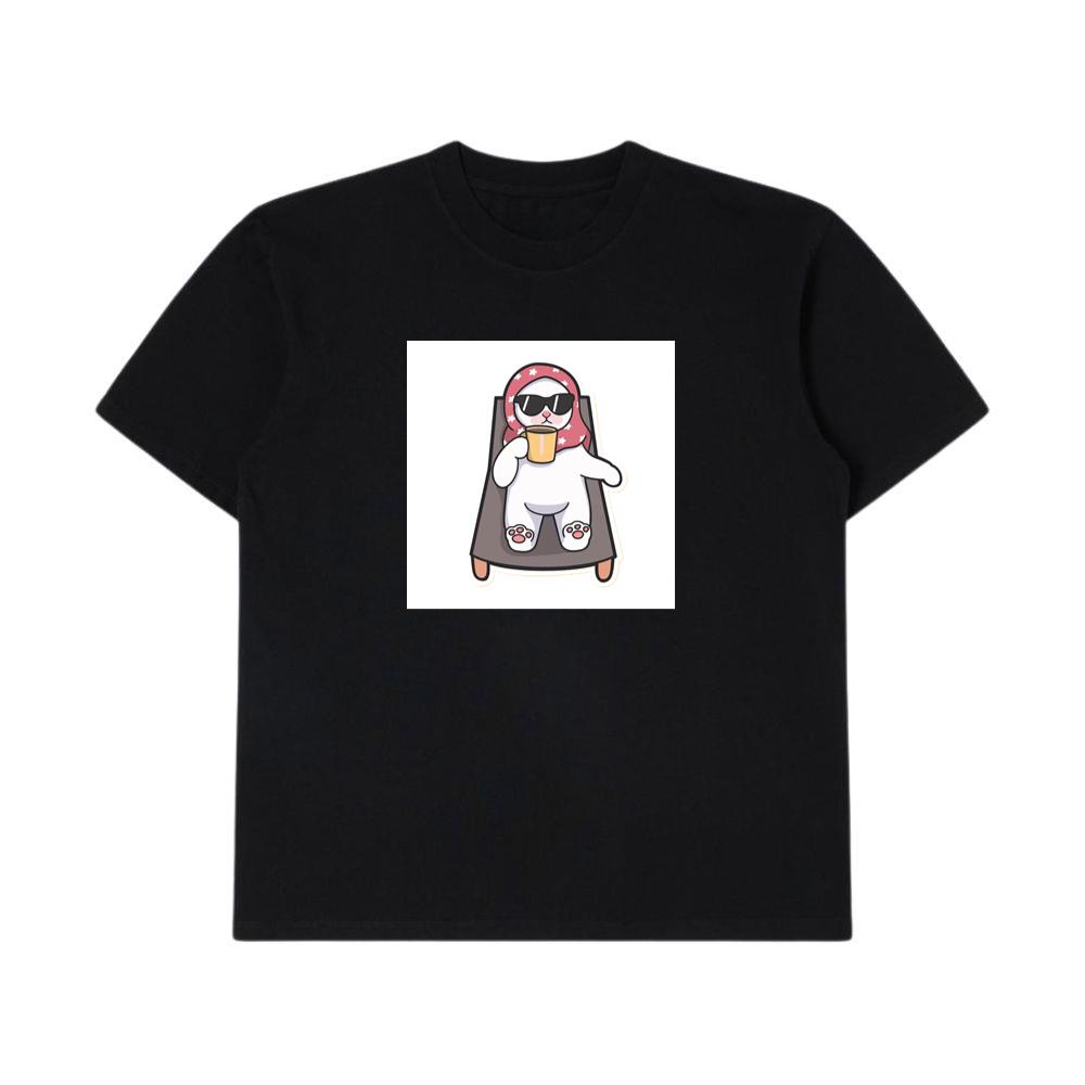 A Cat's Leisurely Lounge with a Mug of Mirth T-Shirts