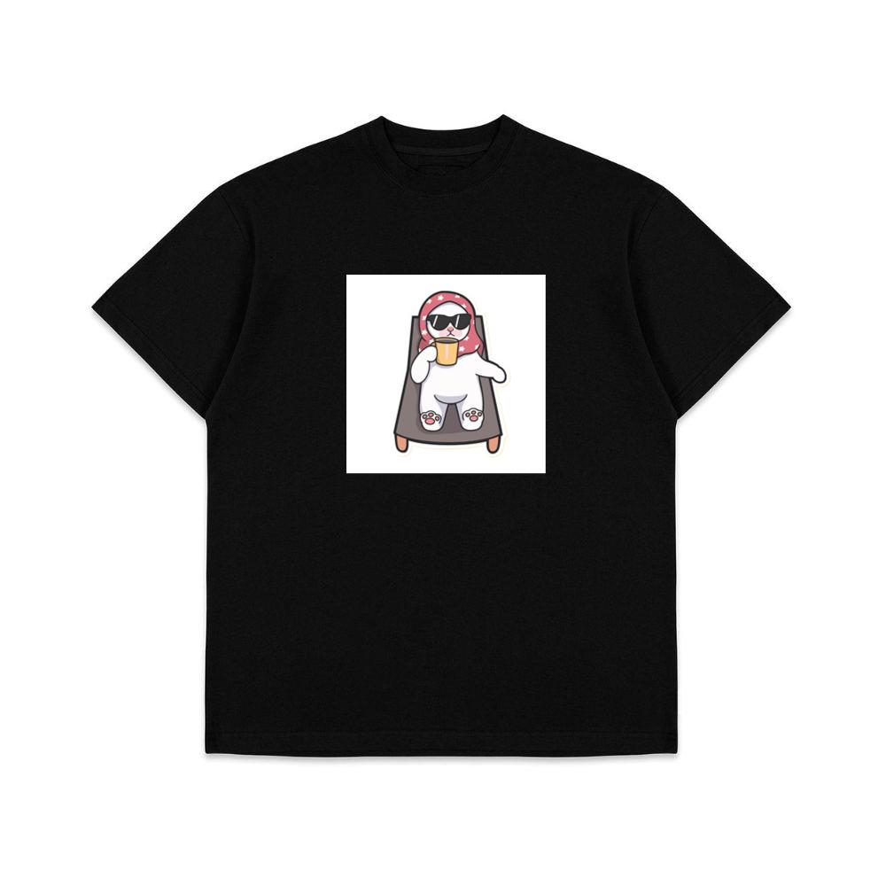 A Cat's Leisurely Lounge with a Mug of Mirth T-Shirts