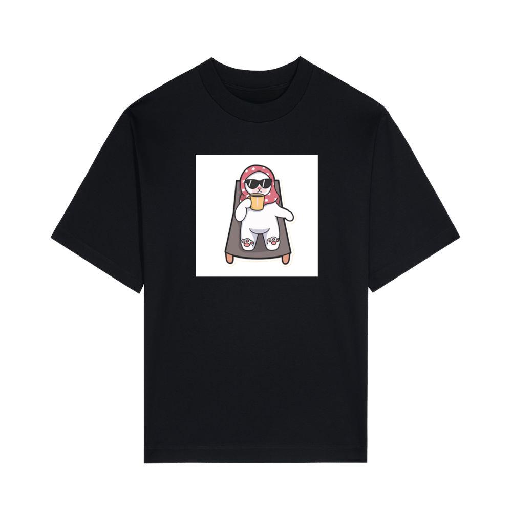 A Cat's Leisurely Lounge with a Mug of Mirth T-Shirts