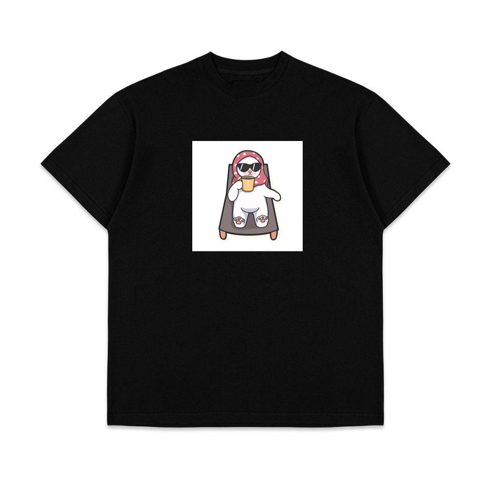 A Cat's Leisurely Lounge with a Mug of Mirth T-Shirts