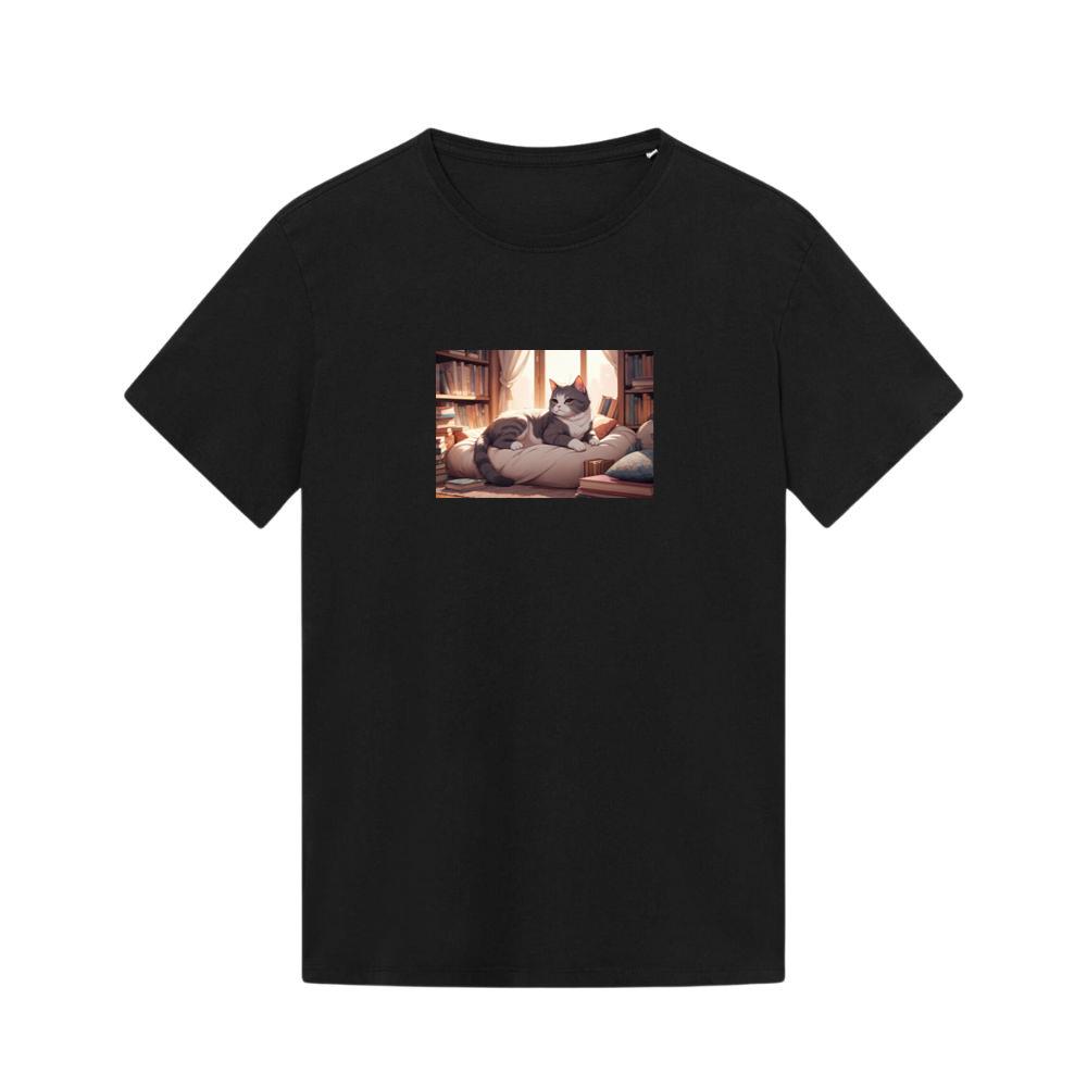 A Cat's Sanctuary in a Library's Embrace T-Shirts