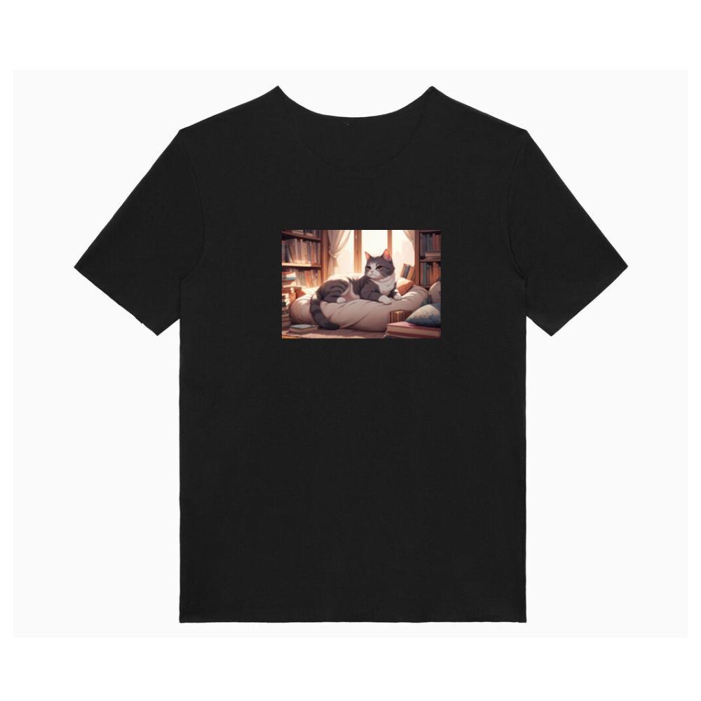 A Cat's Sanctuary in a Library's Embrace T-Shirts