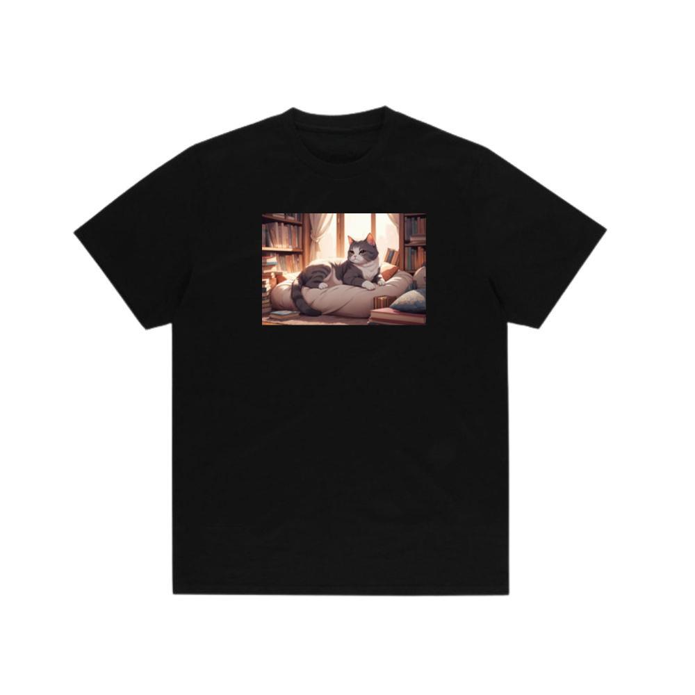 A Cats Sanctuary in a Librarys Embrace TShirts Hushheroes