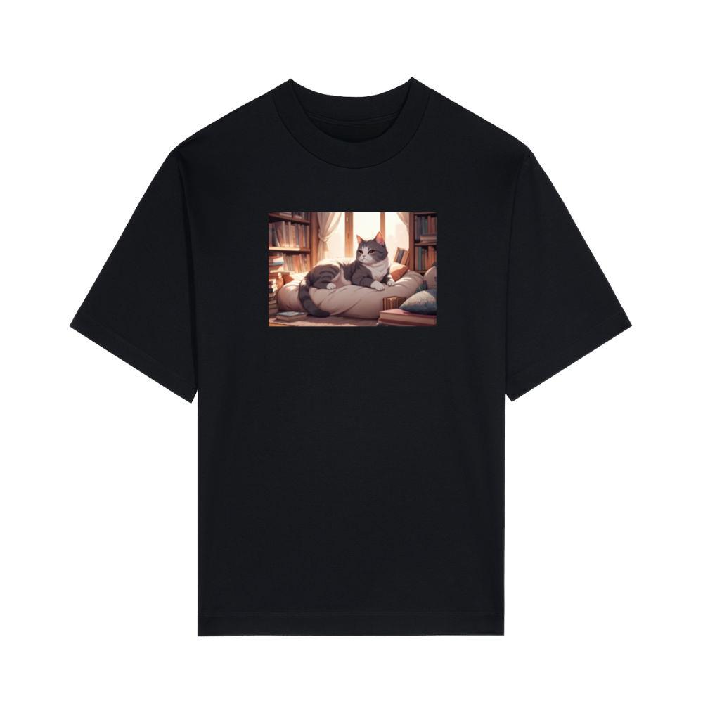 A Cat's Sanctuary in a Library's Embrace T-Shirts