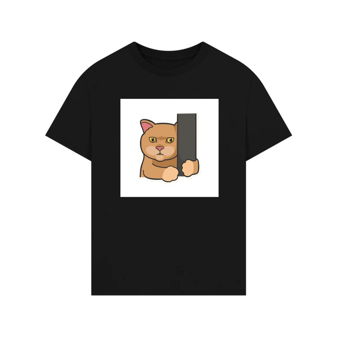 A Cat's Silent Stare from a Hidden Haven T-Shirt
