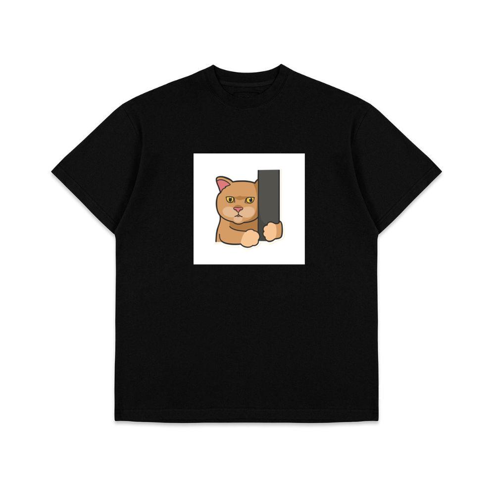 A Cat's Silent Stare from a Hidden Haven T-Shirts