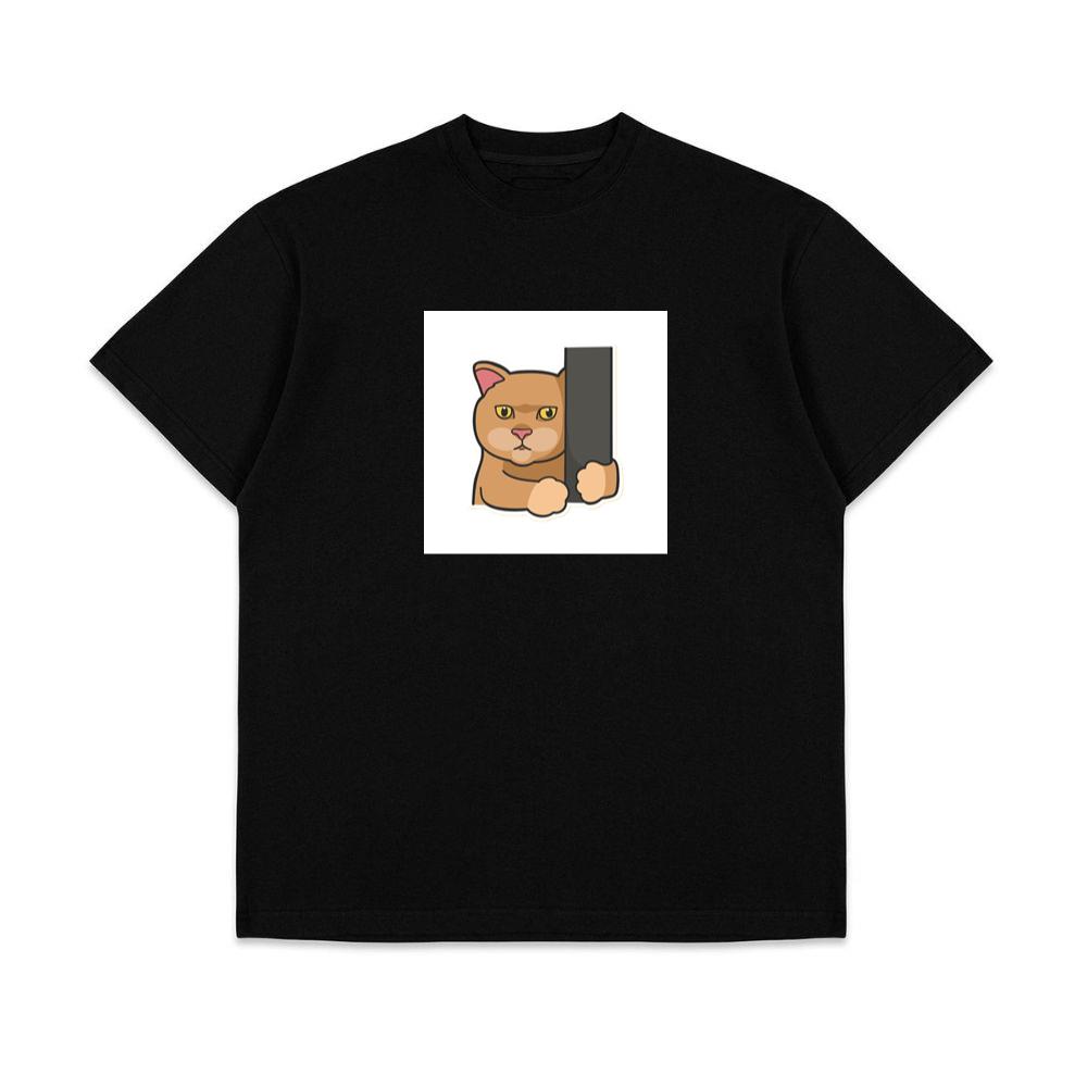 A Cat's Silent Stare from a Hidden Haven T-Shirts