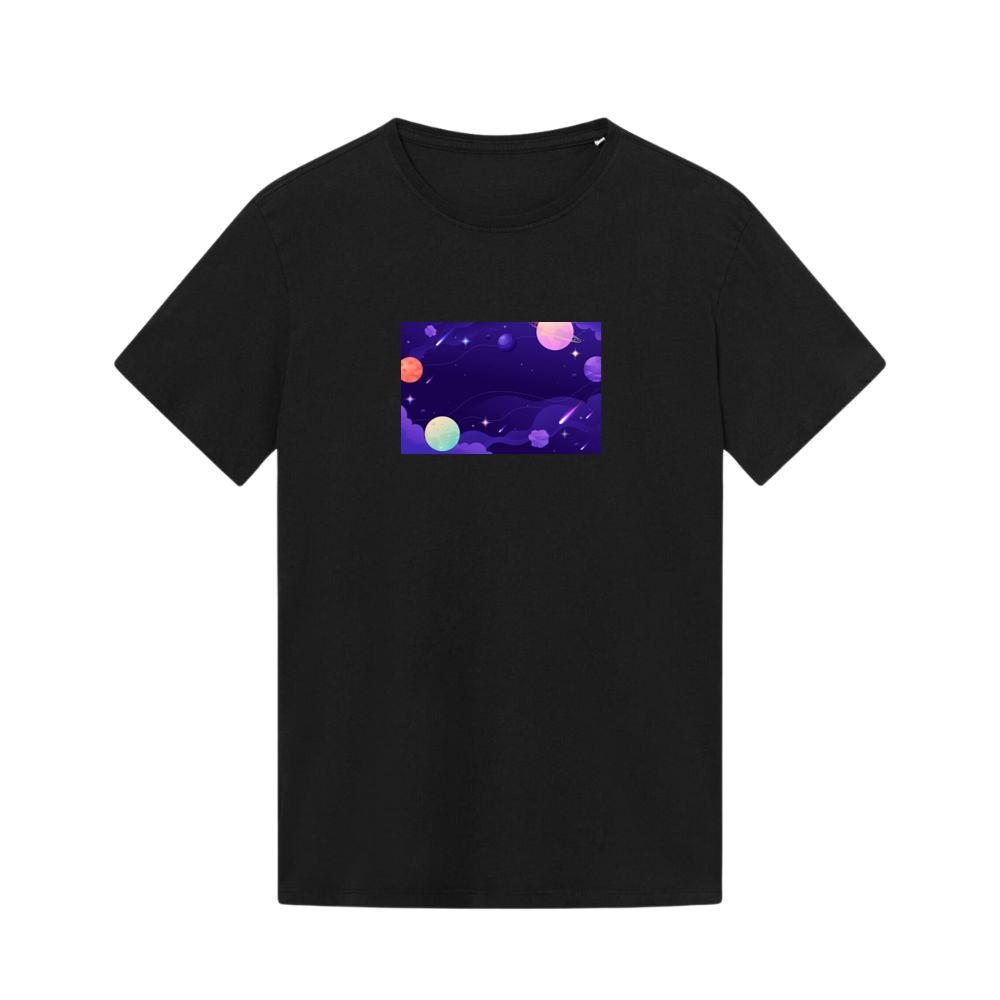A Galactic Gathering in a Purple Panorama T-Shirts