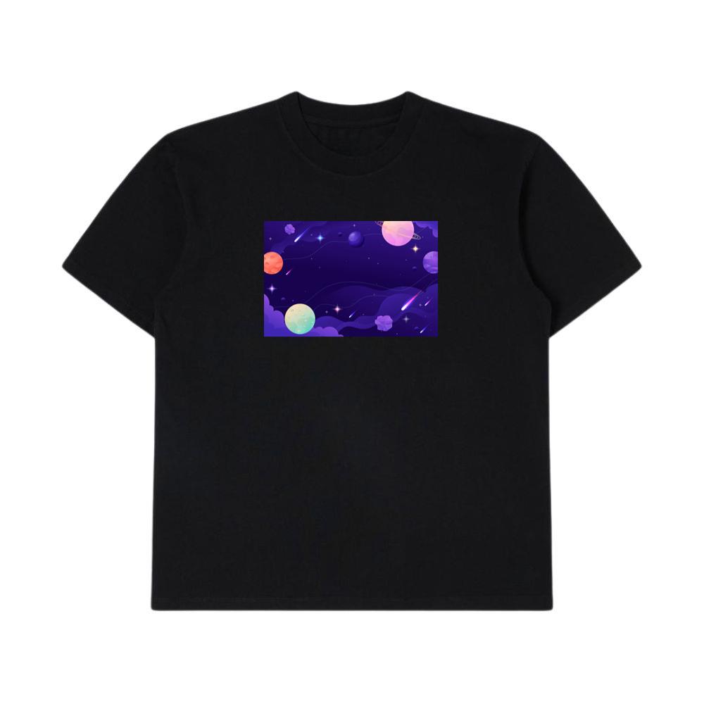A Galactic Gathering in a Purple Panorama T-Shirts