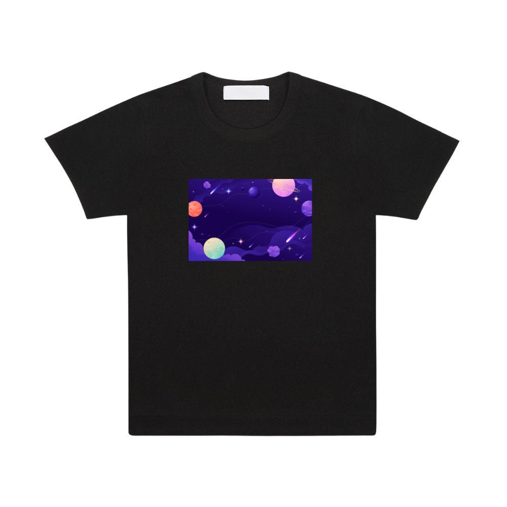 A Galactic Gathering in a Purple Panorama T-Shirts