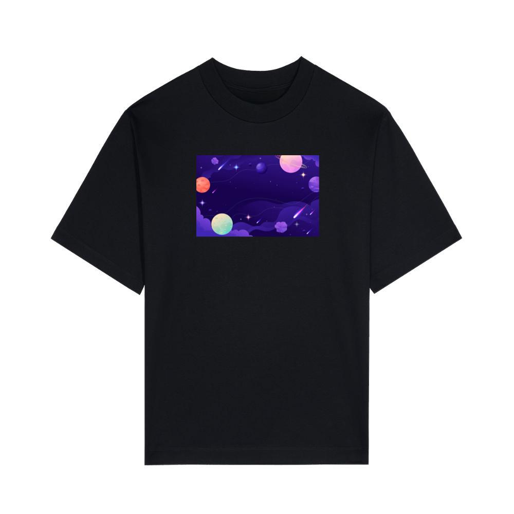 A Galactic Gathering in a Purple Panorama T-Shirts