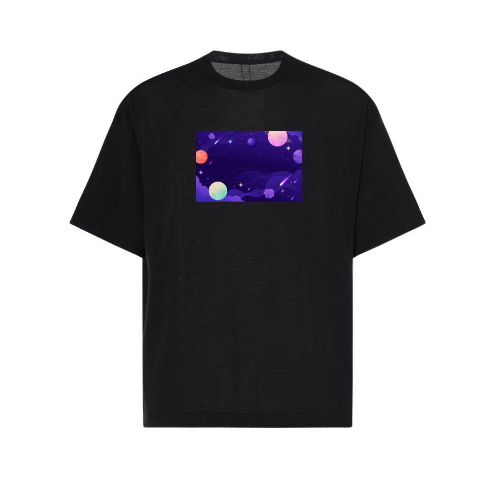 A Galactic Gathering in a Purple Panorama T-Shirts